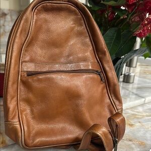 Brown Leather Woman’s Backpack